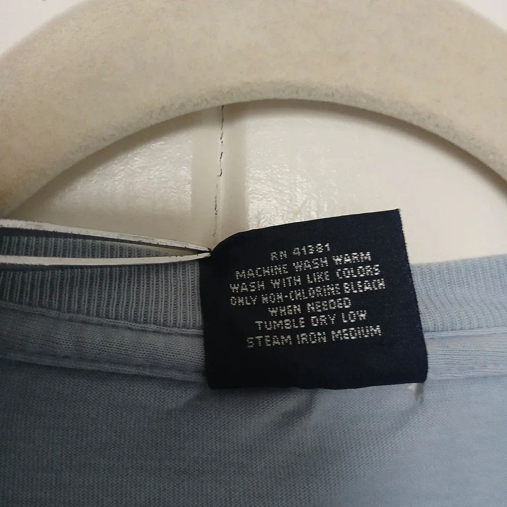 Vintage Polo Ralph‎ Lauren T-Shirt Long Sleeve Pocket Pony Logo Men's Small Blue